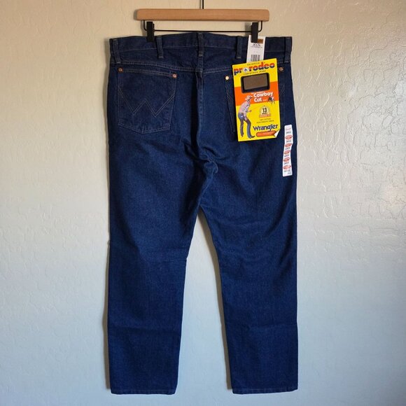Wrangler Pro Rodeo Cowboy Cut Jeans Original Fit Dark Blue Size Men's 38x32 NEW - Picture 5 of 10